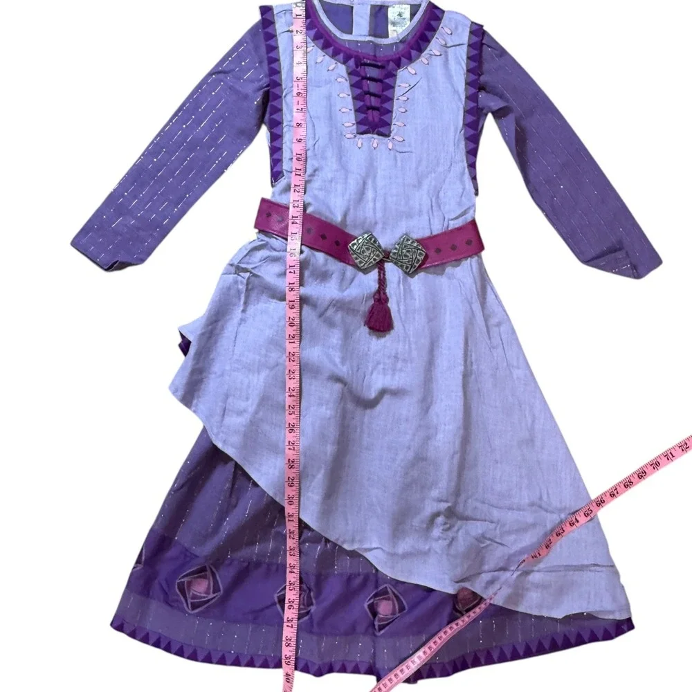Disney Store Official Wish Asha Costume Dress Purple Belted Halloween Girls 7/8